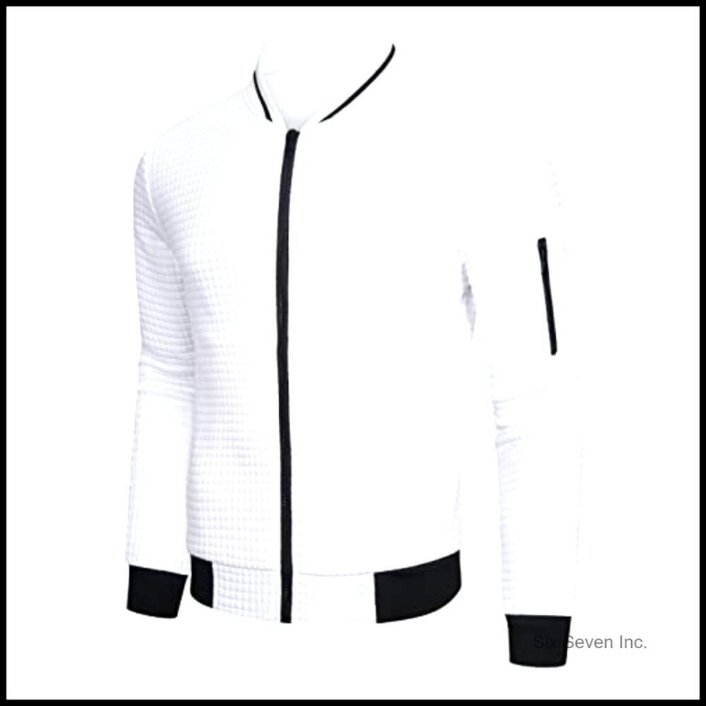Lightweight Bomber Jacket Varsity Coat Casual Loose Fit Retro Style - Picture 3 of 6